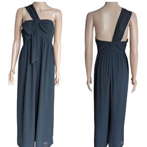 J Crew flowy bow One Shoulder Cocktail jumpsuit